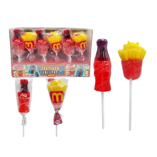 Fastfood figurás nyalóka vegyes íz - 15g