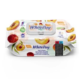 WHITEDAY Nedves tölrőkendő barack  - 120db