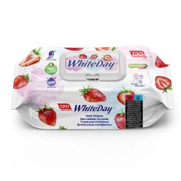 WHITEDAY Nedves tölrőkendő eper  - 120db