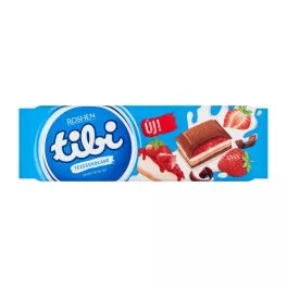   Tibi táblás tejcsokoládé tejkrém, eper ízű zselé és keksz - 275g