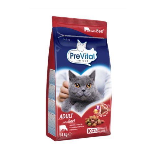 PreVital Száraz Macskaeledel marha felnőtt - 1,4kg