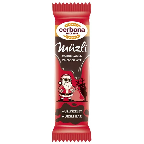 Cerbona csokoládé ízű müzliszelet (Télapós csomagolás) - 20g