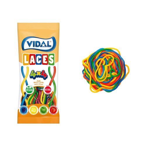 Vidal 4x4 Laces hosszú színes gumicukor - 85g