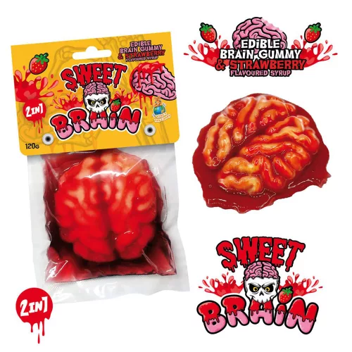 Sweet Brain agy gumicukor eper ízű szirupban - 120 g
