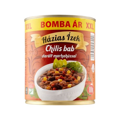 Házias Ízek Chilis bab darált marhahússal - 800g