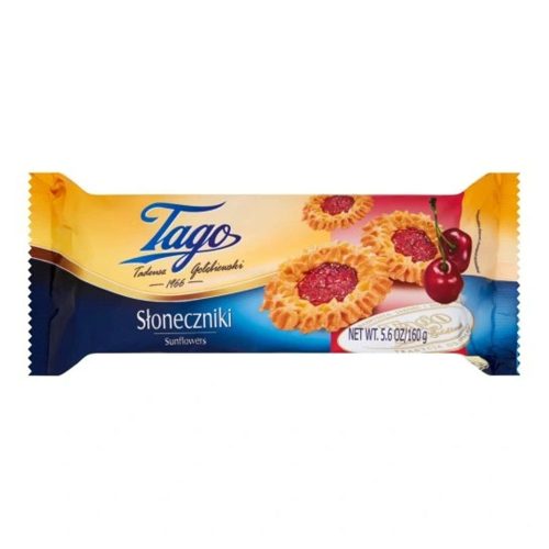 Tago Sunflowers ropogós keksz meggy ízű töltelékkel - 160 g
