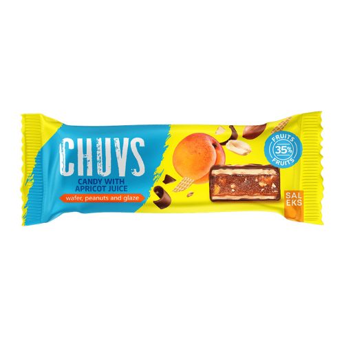 CHUVS sárgabarck ízű gyümölcsszelet, pirított mogyoróval - 30g