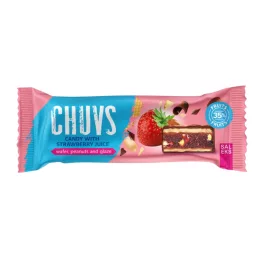   CHUVS eper ízű gyümölcsszelet, pirított mogyoróval - 30g