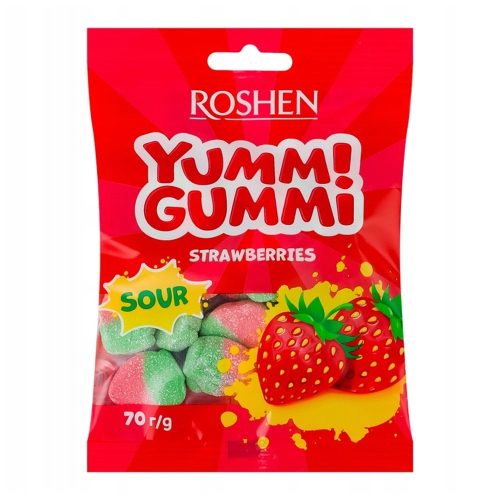 Yummi Gummi gumicukor Sour Strawberries - 70g