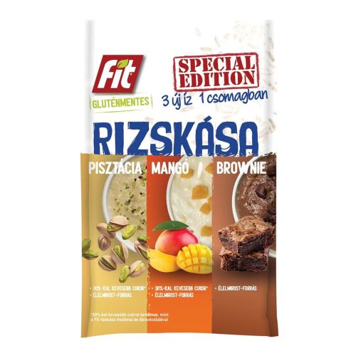 Fit rizskása válogatás pisztácia, mangó, brownie - 3*60g