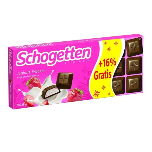 Schogetten táblás eper-yoghurt tejcsokoládé - 116,6g
