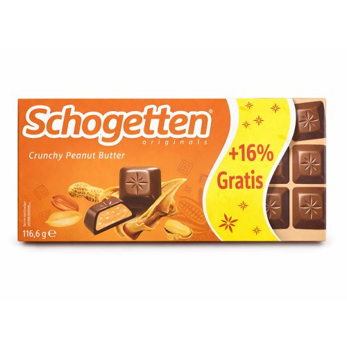 Schogetten táblás tejcsokoládé sós mogyorókrémmel - 116,6g