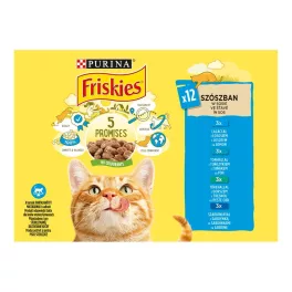   FRISKIES Szószban Lazac-Tonhal-Szardínia-Tőkehal nedves macskaeledel - 12x85g