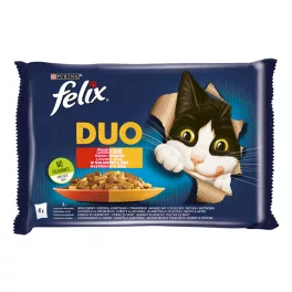   FELIX FANTASTIC DUO Házias válogatás aszpikban nedves macskaeledel - 4x85g