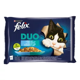   FELIX FANTASTIC DUO Halas válogatás aszpikban nedves macskaeledel - 4x85g