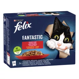   FELIX FANTASTIC Házias válogatás aszpikban nedves macskaeledel - 12x85g