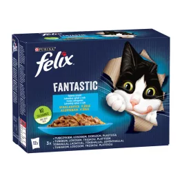   FELIX FANTASTIC Halas válogatás aszpikban nedves macskaeledel - 12x85g