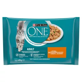   PURINA ONE Csirkével és Zöldbabbal nedves macskaeledel - 4x85g