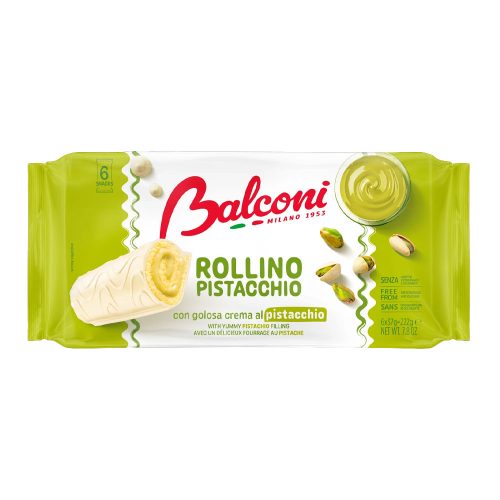 Balconi Rollino tekercs fehércsokis bevon. pisztáciakrémes  (6x37g) - 222g