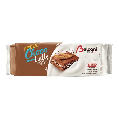 Balconi Choco Latte tejkrémes szelet csokidarabokkal (10x30g) - 300g