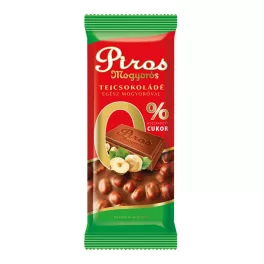  Piros Mogyorós tejcsokoládé hozzáadott cukor nélkül - 70 g