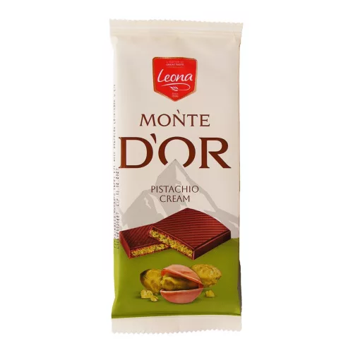 Leona Monte Dor pisztácia krémmel töltött táblás csokoládé - 90g
