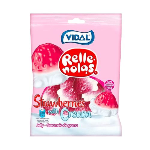 Vidal Jelly Filled Strawberries with Cream töltött eper gumicukor - 85 g