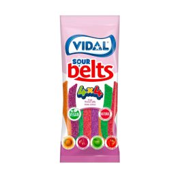 Vidal Sour Belts 4x4 savanyú gumicukor - 90 g