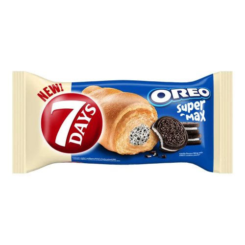 7Days croissant Supermax oreo vanillia-csokiskeksz töltelékkel - 98g