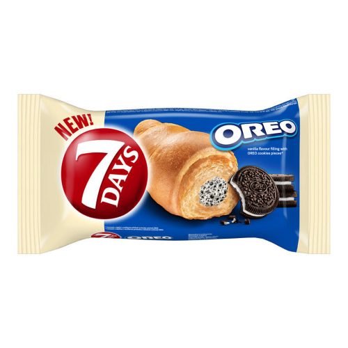 7Days croissant oreo vanillia-csokiskeksz töltelékkel - 60g
