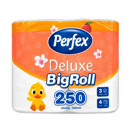 Perfex Deluxe toalettpapír 3 rétegű barack illat - 4 tekercs