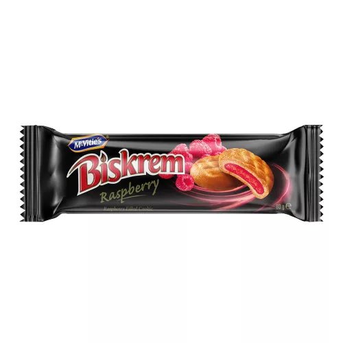 McVities Biskrem Raspberry málnás krémmel töltött keksz - 80g