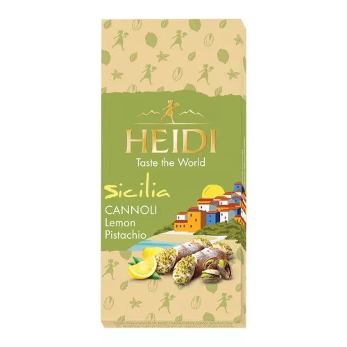 Heidi táblás fehércsokkoládé Sicilia Cannoli citrom pisztácia- 80g