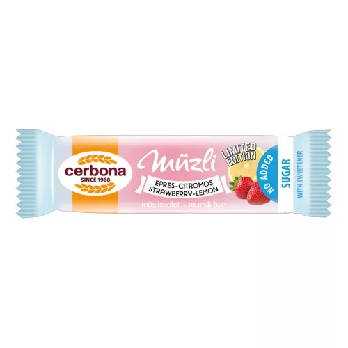Cerbona müzliszelet epres-citromos hozzáadott cukor nélkül - 20 g