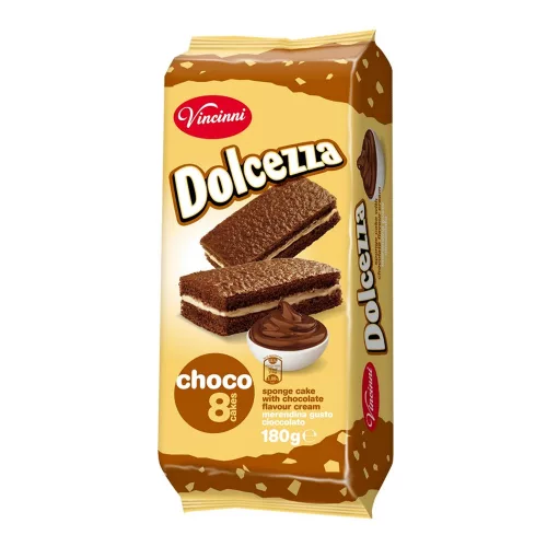 VINCINNI Dolcezza piskóta szelet csokoládés - 8x22,5g