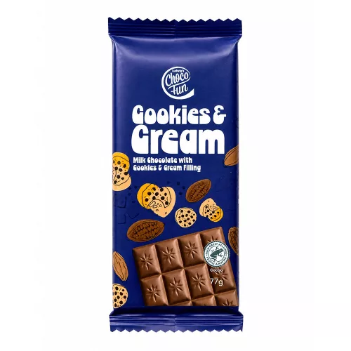 Choco Fun Cookies&Cream táblás csokoládé - 77g