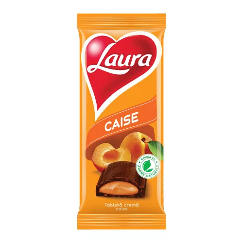 Kandia Laura sárgabarack ízű krémmel töltött tejbevonó tábla - 92g