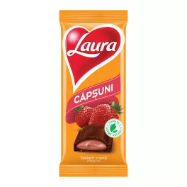   Kandia Laura eper ízű krémmel töltött tejbevonó tábla - 92g