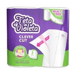   Violeta háztartási papírtörlő picnik clever cut - 3 réteg 2 tekercs