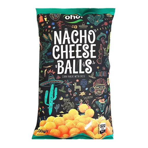 OHO kukorica snack Nacho sajtos golyók - 200g