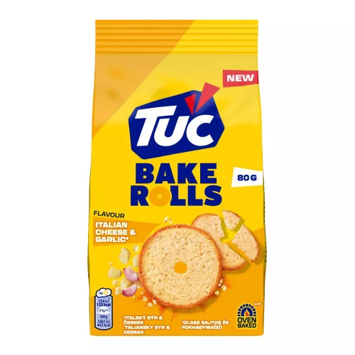 TUC Bake Rolls sajtos-hagymás ízű kétszersült - 80g