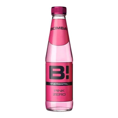 Bomba Pink zero üveges gránátalma ízű energiaital visszazárható - 250ml