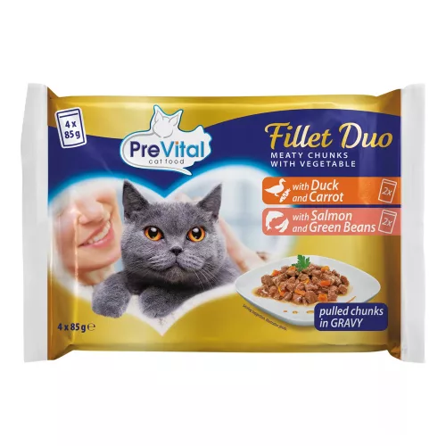 PreVital macska Fillet DUO alutasakos - 4x85g