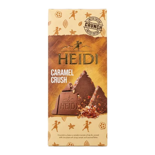 Heidi táblás tejcsokoládé gabona-karamellpelyhekkel - 80g
